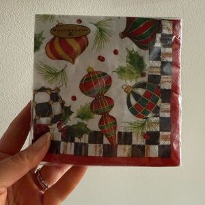 MacKenzie-Childs Deck The Halls Holiday Ornament Napkins - pack of 20